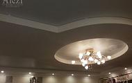 Двухуровневый белый натяжной потолок