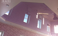 Двухуровневый натяжной потолок от Alezi (бело-фиолетовый)