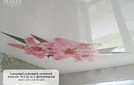 Лаковый натяжной потолок с фотопечатью (лилии) от "Алези"