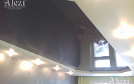 Двухуровневый матово-глянцевый натяжной потолок в зал