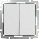 Выключатель двухклавишный (белый) WL01-SW-2G