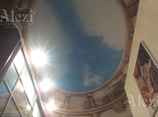 Натяжной потолок в коридор с фотопечатью от Алези